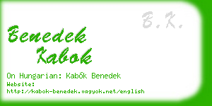 benedek kabok business card